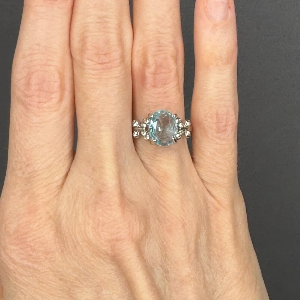 NATURAL AQUAMARINE BUTTERFLY RING | 1 Size 5.75 left! - Picture 2 of 8